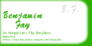 benjamin fay business card