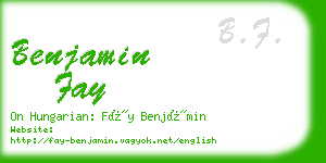 benjamin fay business card